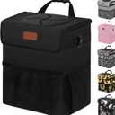 Vankor Car Trash Can Bin with Lid Hanging for Back Seat, Car Accessories for Women Men Leak Proof Automotive Garbage Cans Leakproof Vehicle Trash Can for Truck SUV Black (2.2 Gallons)