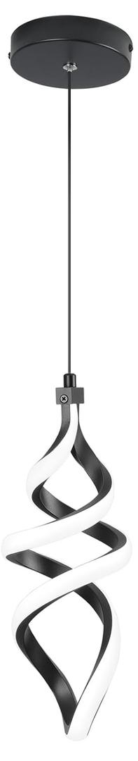 EIDISUNY  Pendant Light, 15W Spiral Led Pendant Light, 4500K Modern Pendant Lights Kitchen Island, Adjustable Height Pendant Light for Dining Room Bedroom Kitchen Island Cafe