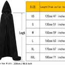 ALIZIWAY Hooded Cape Reversible Velvet Cloak Lined with Satin Renaissance Medieval Halloween Christmas Cosplay Costume (Black, M)