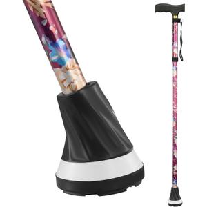 Walking Cane PANZHENG Cane for Man/Woman | Mobility & Daily Living Aids | 5-Level Height Adjustable Walking Stick | Comfortable Plastic T-Handle Portable Walking Stick Folding Cane