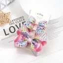3PCS Hair Bows for Girls Hand-made Colorful Grosgrain Ribbon Hair Bows Alligator Clips Hair Accessories Barrettes for Little Teen Toddler Girls Kids (Gold Fish Scale)