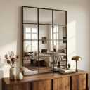 Suidia Wall Mirror, 36" x 48" Window Decorative Mirrors, Metal Framed Wall Decor Wall-Mounted Mirrors for Bedroom, Living Room, Entryway, Bronze