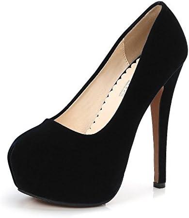 OCHENTA Women's Platform Slip On High Heels Dress Pumps Size 245