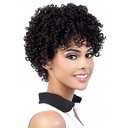 Swiking Short Afro Curly Wig for Black Women - Kinky Wigs With Bangs, Synthetic, Heat Resistant, Natural Looking (Black)