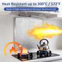 Magnetic Heat Shield Board, 23.6x23.6 Inches Fireproof Aluminum Heat Resistant Mat for Refrigerator Side, Stove, Oven, Fireplace and Kitchen Appliance Protection