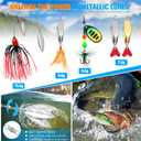 PLUSINNO Fishing Lures Fishing Tackle Box Fishing Gifts for Men, Bass, Trout Fishing Accessories Kit for Saltwater & Freshwater Fishing Gear Including Topwater Lures, Hooks, Spinnerbaits