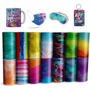 Watercolor Transfer Sheets, 14 Pcs 4.5x12" Pre-ed Sublimation Paper for DIY T- Shirts, Mug Heat Press, Coaster Blank