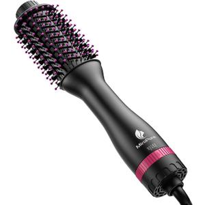 Hair Dryer Brush, MiroPure 4 in 1 Blow Dryer and Styler Volumizer with 4 Speed Temp Settings, Hot Air Brush with Oval Barrel for All Hair Style and Fast Drying, Rose Red