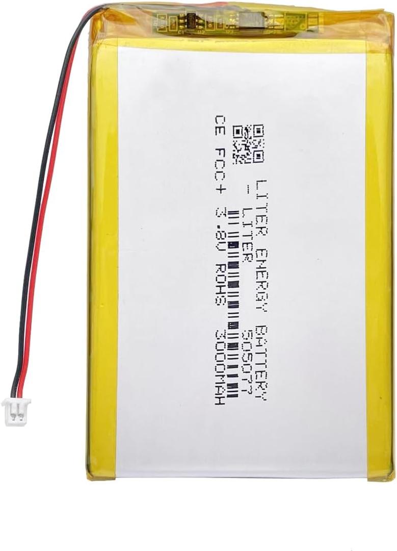 3.8V 505077 3000mAh Lithium Polymer ion Battery Rechargeable Polymer Battery Pack for ANBERNIC RG350 RG350M Game Console with JST 1.25mm Connector