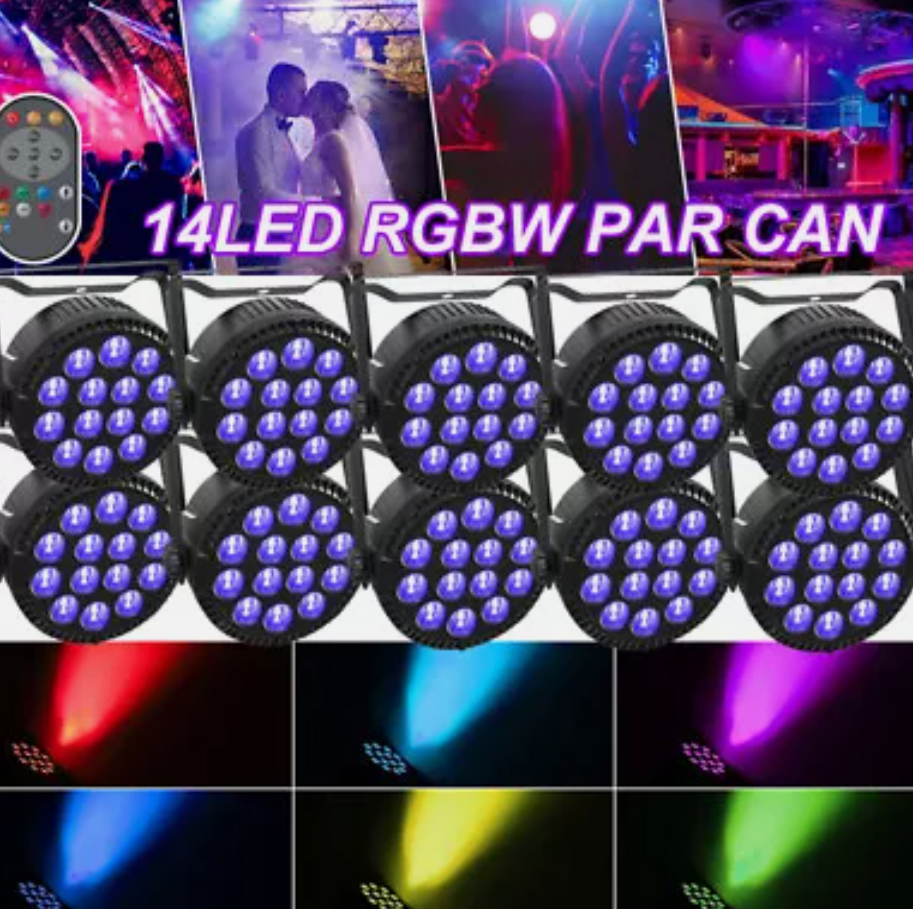 150W 4in1 RGBW 14 LED PAR Can Wash Stage Light Lamp DMX Disco Party Show Effect