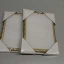 upsimples 5x7 Picture Frame with Real Glass, Ornate Vintage 5 x 7 Photo Frames for Wall Decor or Tabletop Display, White and Gold, 2 Pack