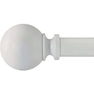 Easy Install No Drill Curtain Rod Set 72-144", White