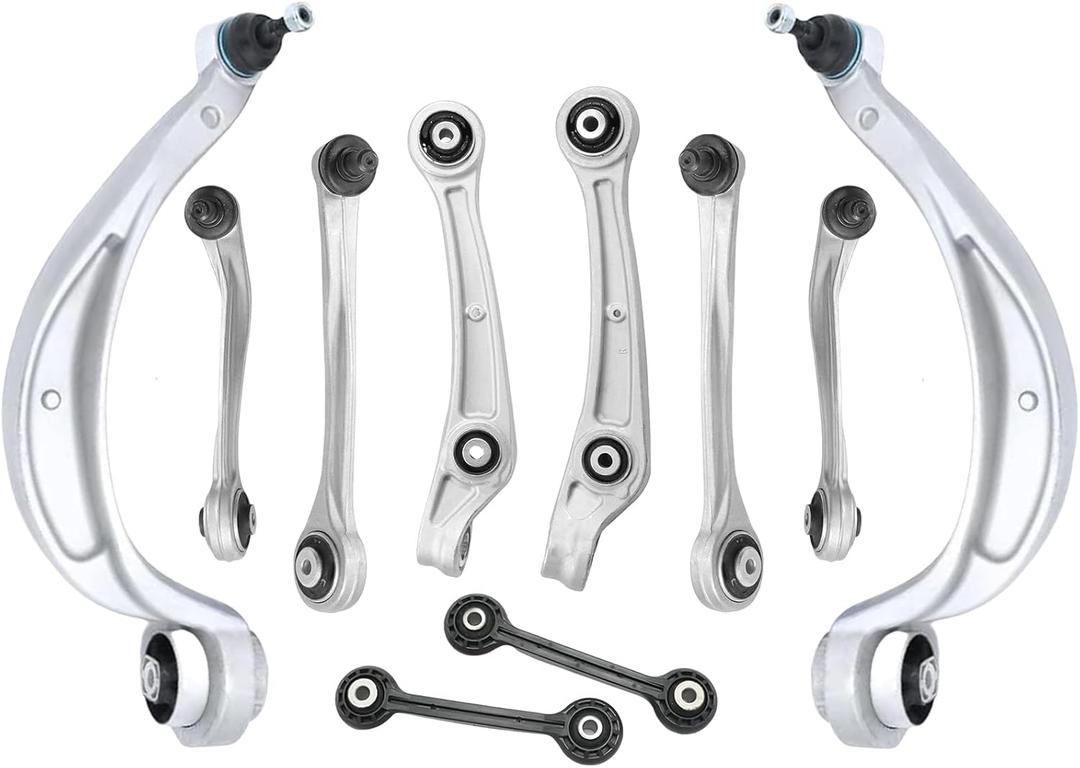 Front Lower Upper Control Arm Suspension Kit Compatible with 2009-2010 Audi A4/A4 Quattro, A5/A5 Quattro, Q5, S4, 2008-2010 Audi S5