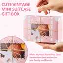 3Pack  20Pcs Treat Boxes with Window for Desserts, Candy & Cookies, Mini Suitcase Party Favor Box for Travel Theme Party Decor and Gift Giving,Pink, 9 x 6 x 2.5 Inches