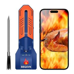 WiFi Bluetooth Wireless Meat Thermometer, Unlimited Range, 7 NIST Certified Accuracy Sensors with Ambient Temp Remote Monitoring for BBQ Grill, Oven, Smoker, Air Fryer (1, Blue, Medium)