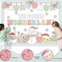 2 x Funrous Winter Wonderland Bulletin Board Decorations Set - Winter Classroom Decoration January Bulletin Boards Snowflake Pastel Groovy Snowman Xmas Cutouts for Christmas Holiday School Wall Decor