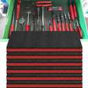 6 Pack Tool Box Foam Inserts for Cases,Tool Box Liner Polyethylene Sheets, Toolbox Kaizen Organizer and Storage Shadow(18 x 12 x 1 Inch,Red, Black)