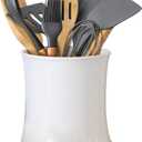 Comfify Large Ceramic Kitchen Utensil Holder with Bamboo Base - Modern Utensil Crock for Countertop OrganizationComfify Large Ceramic Kitchen Utensil Holder with Bamboo Base - Modern Utensil Crock for Countertop Organization - Kitchen Counter Organizer for Cooking Tools, Spatulas, Spoons & More - White Ceramic - Kitchen Counter Organizer for Cooking Tools, Spatulas, Spoons & More - white Ceramic