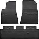 Car Floor Mats Custom Fit for Tesla Model 3 2017-2023 Full Black Rubber Auto Liner Mats All Weather Protection Heavy Duty Odorless
