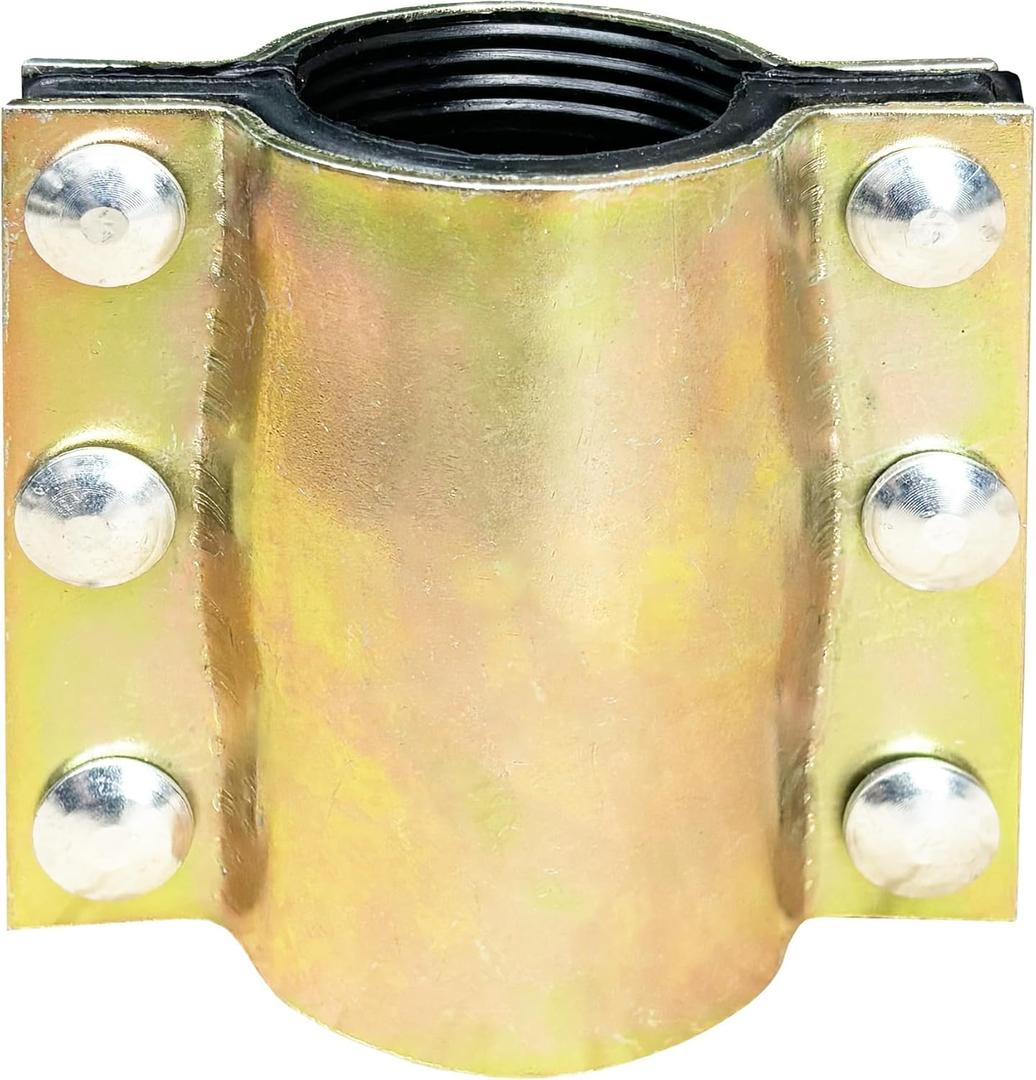 Water Pipe Repair Clamp,OD of The Applied Pipe is about 2.37 inch,Leak Sealer for Pipes and Plumbing,Length 4.72 inch,Suitable for PE/PPR/Steel/Iron Pipe,Bronze
