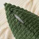 Kevin Textile Spring Throw Pillow Covers Soft Corduroy Decorative Set of 2 Boho Striped Pillow Covers Pillowcases Farmhouse Home Decor for Couch Bed Sofa Living Room 12x20 Inch Moss Green