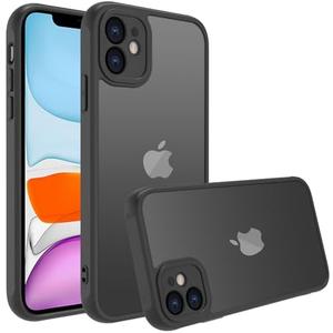 iPhone 11 Phone case Semi-Translucent (10 FT Military Grade Drop Protection) Matte Slim Shockproof Anti-Fingerprint Protective Cover iPhone11 Black case 3 Pack