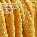 CREVENT Knitted Decorative Throw Blanket for Couch Sofa Chair BedSoft Warm Cozy Light Weight for Spring Summer (50''X60'' Mustard Yellow)