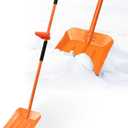 Snow Shovel, 69 Inch Adjustable Handle Snow Shovel for Driveway Large Capacity Shovel with Ergonomic Back Saving Tool Handle for Car Emergency Camping Garden, Orange