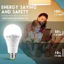 6 Pack Rechargeable Emergency Light Bulbs, Battery Powered LED Light Bulb 6000K Daylight E26 12W 60W Equivalent with 1500mAh for Home Power Outage Camping Hiking(6 Bulbs, 6 Hooks,3 Plug Caps)