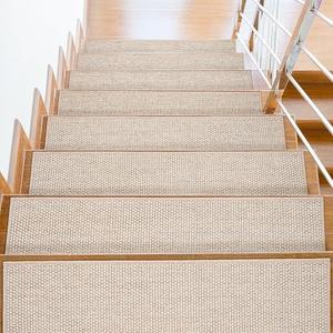 Amazon.com: yanduxia Non Slip Stair Treads for Wooden Stairs, 8" x 30" Staircase Step Treads, 100% Linen, Reusable Adhesive, Indoor, for Kids, Seniors & Dogs(Beige, 15pcs) : Tools & Home Improvement