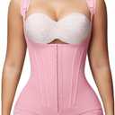 SHAPSHE Fajas Colombianas Moldeadoras Postpartum Stage 2/3 Body Shaper Tummy Control Shapewear for Women with 8 Bones (XX-Large, Pink)