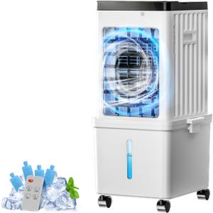Portable Air Conditioners,Portable AC Unit with Removable 2.6 Gal Water Tank,Evaporative Air Cooler Windowless with Cool,Dehumidifier,Fan Modes&Sleep,Fast Cooling Portable AC for Bedroom Home Office