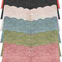 RUNYA Womens Lace Boyshort Panties Lingerie Underwear Briefs, Pack of 6 (Large)