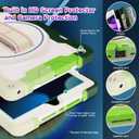 for iPad 9th 8th 7th Generation Case iPad 10.2 inch with HD Screen Protector, 360 Rotating Kickstand/Hand Strap, Shoulder Strap, Heavy Duty Military Grade - Kids Friendly (Green)