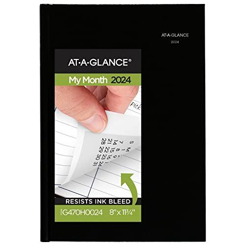 AT-A-GLANCE 2024 Monthly Planner, DayMinder, 8" x 11-3/4", Large, Monthly Tabs, Hardcover, Black (G470H0024)