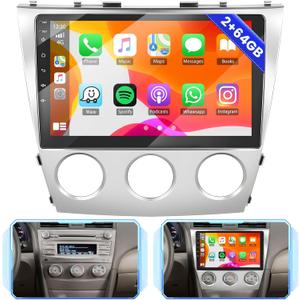 for (Manual A/C) Toyota Camry 2006-2011 Android 13 Car Stereo Wireless Apple Carplay, 2+64GB 10.1 Inch IPS Touchscreen Car Radio Receiver with GPS Navigation FM Bluetooth WiFi HiFi EQ