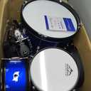 EASTROCK Drum Set, 5 Piece 16" Junior Drum Sets, Younth,Drummer, Beginner Drum Set for 7-12 Years Old with Throne,Cymbal,Pedal,DrumsticksBlue