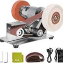 Mini Belt Sander, 7 Adjustable Speed Electric Knife Sharpener, 15 Degree Belt Grinder, Power Belt Sander for Metal Working and Woodworking