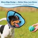 Soft Dog Cone Collar After Surgery: Long Alternative Comfortable Comfy Fabric Recovery Shame Elizabethan Stop Licking Small Medium Large Dogs (Blue, L)