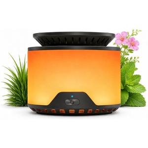 Ardito Rechargeable Mosquito Repellent for Patio, Plant-Based No-DEET Outdoor Bug Repeller Warm Amber Light, USB-C Charging, Silent Fan-Driven Diffusion for Camping, Fishing, Backyard (2 Cartridges)