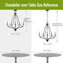 Matt Black & Brass Chandelier 5-Light, 25" Brushed Gold Modern Farmhouse Pendant Lighting for Kitchen Island, Dining Living Room, Large