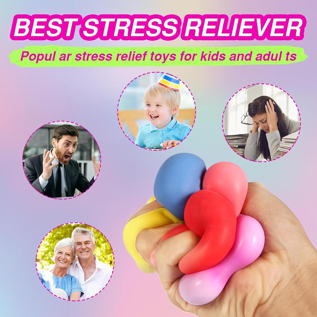 2 Pack Slow Rising Stress Cube , Dough Stress Balls Soft Fidget Squishy Toys for Anxiety Relief, Pull Stretch Classroom Prize Party Favors Toys for Kids, Small