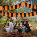 2 x 4 Packs Total 39 Feet Halloween Parade Floats for Trailer Car, Black Orange Foil Fringe Garland Tinsel Streamers Banner Table Skirts for Halloween Dia De Los Muertos Homecoming Birthday Party