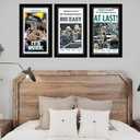 14x 24 inch Newspaper Frame with Mat, Holds 11 x 22 inch Media or 14x 24 without Matting, News Paper Frames For Wall, Black Mat(1, Black)