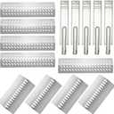 Stainless Steel 5pcs 16631 Flame Tamer Flavor bar and 4pcs 16520 Heat Plate Shield with 5 pcs 16516 Burners for Bull Grill Replacement Parts,for Blaze Lion Cal Flame G Series 5 Burner Grill