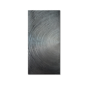 Slyart Handmade Modern Abstract Painting 3D Heavy Textured Canvas Wall Art 20x40 Inches Minimalism Silver Artwork Vertical Painting on Canvas Gradient Color Wall Decor
