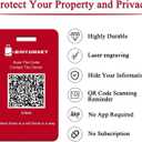 Smart Luggage Tags for Suitcases, 2 Pack QR Code Security Information Luggage Tag, Steel Ring, Waterproof Privacy Protection Luggage Tag, No App No Subscription Needed (Red)
