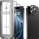 2 Pack for iPhone 16 Pro Screen Protector 9H Hardness Zero Bubble Auto-Dust Removal Installation, Dedicated to iPhone 16 Pro/16Pro Max Camera Lens Protector Metal[1 Pack] Full Coverage Protection