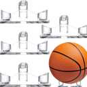 Sumind 3 Pack Acrylic Basketball Stand Holder Clear Sports Ball Storage Football Rack Display Stand for Basketball Football Volleyball Bowling Soccer Rugby Memorabilia Ball Display