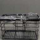 Hair Tool Organizer - Black Steel Wall Mounted Hair Dryer Holder with Removable Basket, 10.62"L x 4.33"W x 6.69"H, Ideal for Small Bathrooms